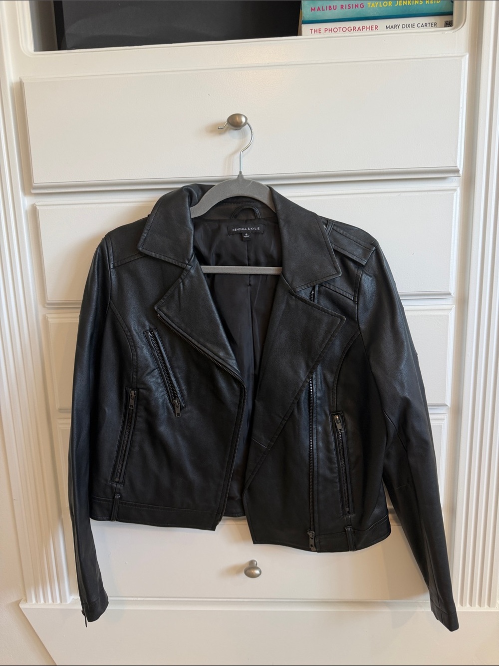 Kendall & Kylie Black Faux Leather Moto Jacket